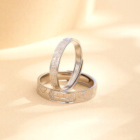 wholesale S925 sterling silver new Chinese retro-style "Shang Shang Qian" couple rings, a pair of niche-designed national trend-inspired matching bands-Women's