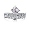 wholesale S925 Sterling Silver High-Carbon Diamond Butterfly Ring, Premium Ins Style Proposal Engagement Jewelry-0-12