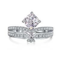 wholesale S925 Sterling Silver High-Carbon Diamond Butterfly Ring, Premium Ins Style Proposal Engagement Jewelry-Style 8 (3.5g)  Size 6