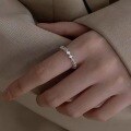 wholesale S925 Silver, Chao Xiaobai Crushed Silver Several Liang Ring for Women, Small and Minimalist, Luxuriously Designed, Advanced Plain Circle Index Finger Ring, Adjustable Opening-0-3