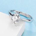 wholesale S925 Sterling Silver Four-Prong Moissanite Ring for Women, Cross-Border E-Commerce New Product, Factory Dropshipping-0-2