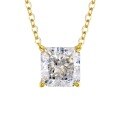 wholesale 18K gold jewelry new luxury halo 4-carat radiant square white diamond choker necklace for women-0-4