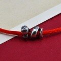 wholesale S925 Sterling Silver Year of the Snake Beaded Bracelet, Snake Zodiac Charm, Red String DIY Accessory Pendant Silver Jewelry Component-0-3