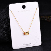 Sterling Silver Gilded Diamond-Cross Pikaxiou Pendant Necklace-S925 Sterling Silver YD-7033 925 Silver