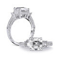 S925 Sterling Silver Square Zircon Ring, Cross-border Supply, Flashy & Minimalist Style-0-3