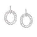 wholesale S925 Sterling Silver ER Geometric Round Frosted Hollow-Out Earrings for Women, High-End Sensation, European and American Style, Elegant Diamond-Inlaid Silver Earrings for Women-0-4