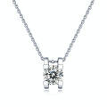wholesale S925 Sterling Silver Women's Fashion Ins Bullhead Pendant Necklace Moissanite Diamond Collarbone Chain Accessory-0-3