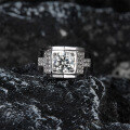 wholesale S925 Sterling Silver Elegant Men's Ring with 2-Carat Moissanite, Light Luxury High-End Sense Jewelry, European and American Wholesale-0-3
