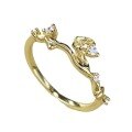 wholesale S925 Sterling Silver Plated with 18K Gold High-end Stylish Tree Branch Zircon Ring for Women, Trendy Ins Style Best Seller-0-4