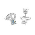 S925 Sterling Silver Moissanite Stud Earrings, Fashionable and Elegant, Wholesale from Manufacturer-0-3