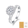 Metal Material Fashion Silver Non-Fading Moissanite Luxury Ring, Custom Processing for Cross-Border Niche Premium Sales-0-13