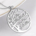 wholesale Metal material jewelry, the best-selling European and American Tree of Life name pendant, a commemorative gift for family-0-3