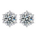 wholesale S925 Sterling Silver Cross-Border Wholesale Six-Prong Snowflake Earrings for Women, High-End Earrings, Silver Jewelry Accessories for Men-0-4