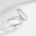 wholesale 925 Sterling Silver Twin Knot Couple Rings, Men and Women Small Unique Design Sense Light Luxury Open-Ended Matching Rings for 520 Gift for Girlfriend-0-5