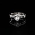 Adjustable Sterling Silver Moissanite Ring, Live-Streaming Fashion Design-0-6