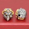 wholesale Vintage-style antique silver-plated Garuda bead spacer for DIY prayer bead bracelets and accessories, made of S925 sterling silver-0-3