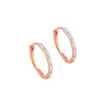 wholesale S925 sterling silver geometric circular two-tone ear clips for women with textured feel,ins-0-9