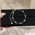 wholesale S925 Sterling Silver Small Bubble Zircon Bracelet, Minimalist Style Stacking Zircon Bead Bubble Bracelet with a Niche, Exquisite, and High-End Feel-0-1