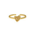 wholesale S925 Sterling Silver Original Niche Design Irregular Textured Heart Shape Drip Glaze Open Ring for Women-0-6