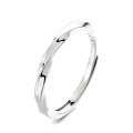 wholesale S925 Sterling Silver Vintage Minimalist Möbius Twist Ring with Small Niche Design and Adjustable Open Band-0-5