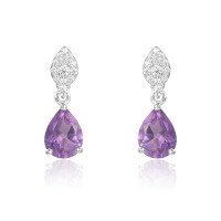 wholesale S925 Silver New Light Luxury Natural Amethyst Gemstone Earrings French Romantic Style Inlaid with Natural Colored Gemstones-Need to order 925 silver