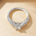 Zirconium Alloy French Vintage Crossed Double Ring for Women-0-0