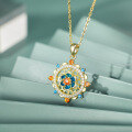 wholesale 925 Silver Bfirst Original Dunhuang Lotus Pattern Micro-Inlaid Colorful Zircon Necklace for Women, New Chinese Style Jewelry Wholesale-0-1