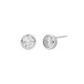 wholesale 925 Sterling Silver Minimalist Round Zircon Stud Earrings For Women-0-1