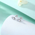 wholesale 925 Sterling Silver Square Six-Prong Diamond Stud Earrings European and American Fashion Women's 925 Silver Earrings New Personalized Earring Wholesale-0-2