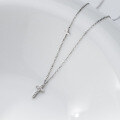 wholesale S925 silver women's Korean-style elegant full-diamond cross necklace, fashionable and simple collarbone chain D5628-0-2