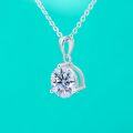 wholesale S925 Sterling Silver Moissanite Minimalist Three-Prong Single Stone Pendant Necklace for Women-0-2