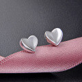 wholesale S925 Silver Women's Small Fresh Heart-shaped Stud Earrings, Simple Silver Jewelry Wholesale from Source Factory-0-2