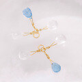 wholesale S925 Silver Plated 14k Gold Blue Quartz Stone Japanese Retro Spring Ear Climbers-0-1