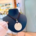 wholesale 999 Silver Chinese Style Solid Wanfu Pingan Xile Round Pendant Unisex Necklace-0-2