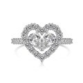 wholesale S925 Sterling Silver Cross-Border New Ring for Women, Fashion Sweet Rainbow Pink Barbie Series Heart-Shaped Zircon Ring-0-6