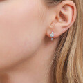 Sterling Silver Moissanite Earrings for Women, Luxury Ear Cuffs-0-2
