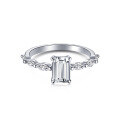 wholesale S925 Sterling Silver Cross-Border European and American Style Viral 5A Zircon Crystal Square Diamond Ring for Women, Wedding Ins Style Jewelry-0-6