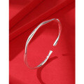 wholesale 999 Sterling Silver Möbius Ring Bracelet for Women, Minimalist Luxury Small-Loan Design, Exquisite Solid Pure Silver Youthful Style Silver Bangle-0-0