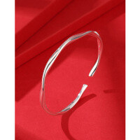 wholesale 999 Sterling Silver Möbius Ring Bracelet for Women, Minimalist Luxury Small-Loan Design, Exquisite Solid Pure Silver Youthful Style Silver Bangle-Silver bracelet about 15 grams 999 silver
