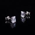 wholesale 18K/14K/10K Gold High-Quality Pure 18K Gold Emerald Cut 2-Carat Moissanite Stud Earrings with Au750 Empty Setting-0-1