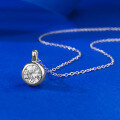 wholesale S925 Sterling Silver 1 Carat Pendant Classic Simple Elegant Necklace for Women-0-5