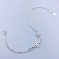 wholesale S925 Sterling Silver Maker's Lucky Four-Leaf Clover Micro-Pave Diamond Bracelet for Women, Summer New Arrival, Unique Design, Adjustable and Versatile-0-2