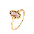 wholesale 925 Silver Gold-Plated Japanese Retro Amethyst Hollow Floral Pattern Ring, Reversible Design Women's Wholesale-0-1