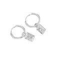 wholesale S925 sterling silver micro-paved zirconia rectangular hoop earrings with geometric, fashionable, minimalist, and niche design-0-6