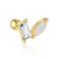 wholesale S925 Sterling Silver Opal Zircon Star Moon Round Ear Studs for Women, Wholesale-0-4