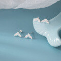wholesale S925 Sterling Silver Fresh and Sweet Ins Style Niche Design Diamond-Inlaid Mermaid Earrings M05662-0-3