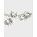 wholesale S925 Sterling Silver Korean Style Creative Minimalist Square Earrings Student Silver Jewelry-0-0