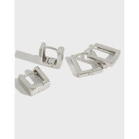 wholesale S925 Sterling Silver Korean Style Creative Minimalist Square Earrings Student Silver Jewelry-EB780 (narrow edge) 925 silver