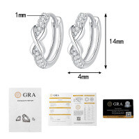S925 Sterling Silver Moissanite Earrings, Unique Design, Endless Love, Ins Style, Versatile Luxury.-10-point Moissanite  925 Silver