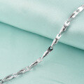 wholesale S925 Silver Vintage Sweet Accessory Fashion OL Trendy Women's Necklace Collarbone Chain Round Line Melon Seed (Curved Blade) Pendant-0-2